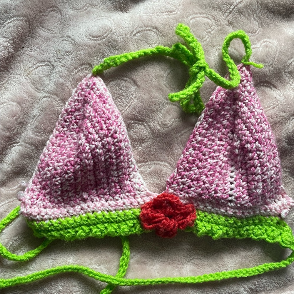 Handmade crochet top. Bikini style and all sizes available
